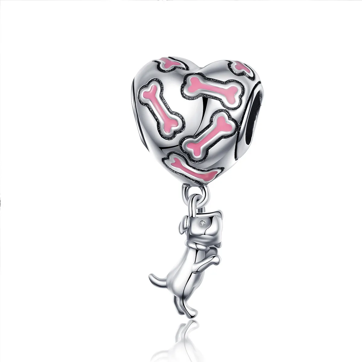 Pandora Style Sølv Søt Puppy Dangle Charm - SCC1199