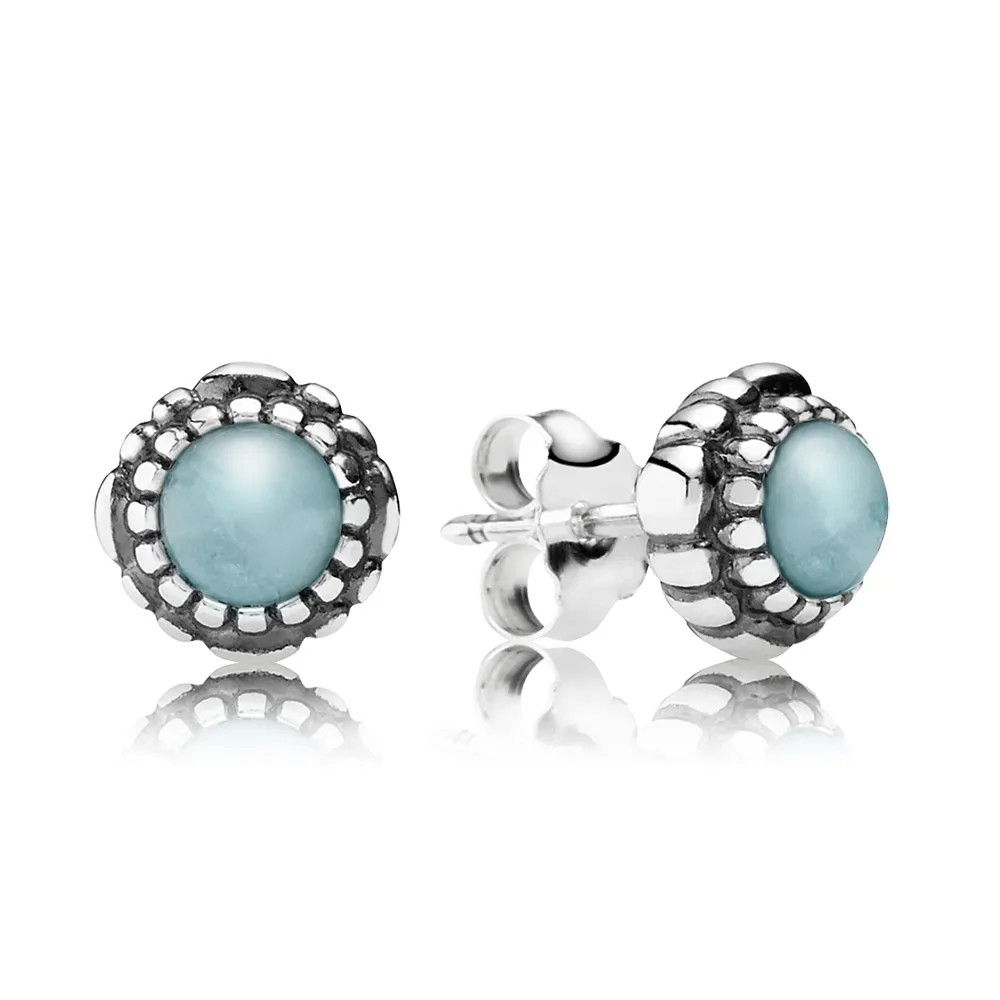 PANDORA March Birthstone Stud Earrings - 290543AQ