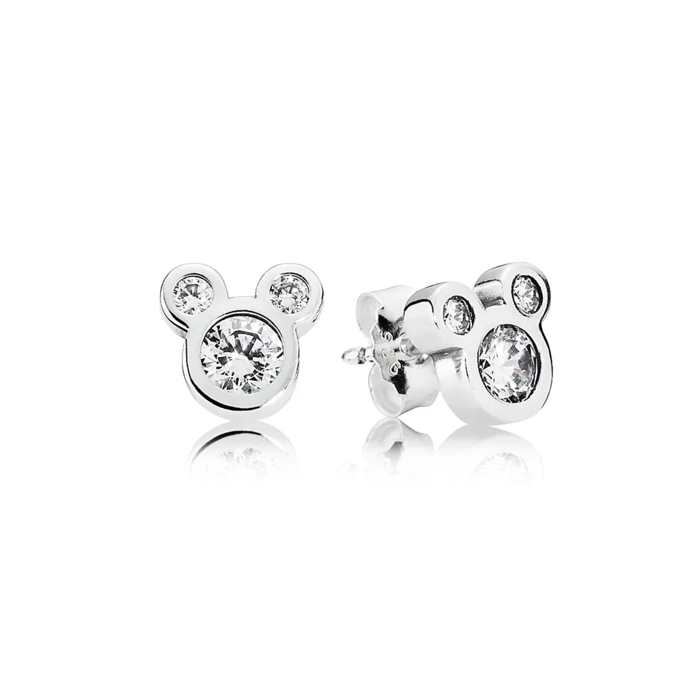 Pandora Disney Mickey silver stud earrings with cubic zirconia - 290577CZ