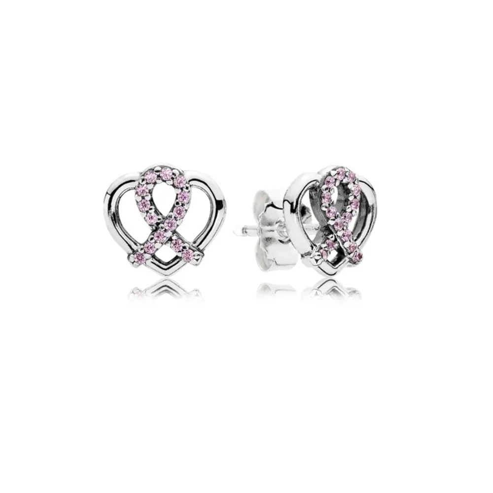 PANDORA Ribbon Heart Studs Øredobber - PT0044-1