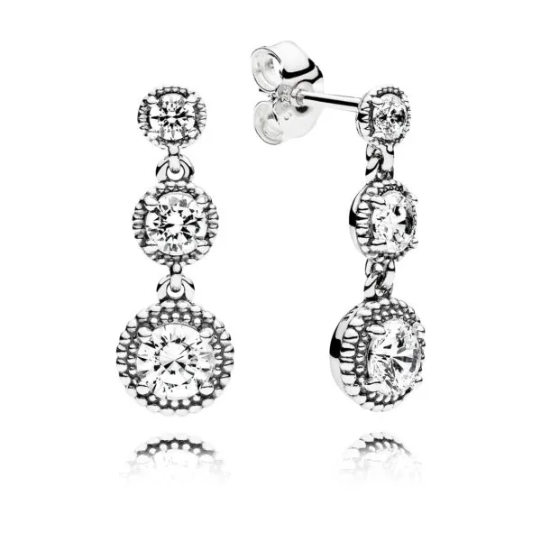 Pandora Silver earrings with clear cubic zirconia - 290742CZ