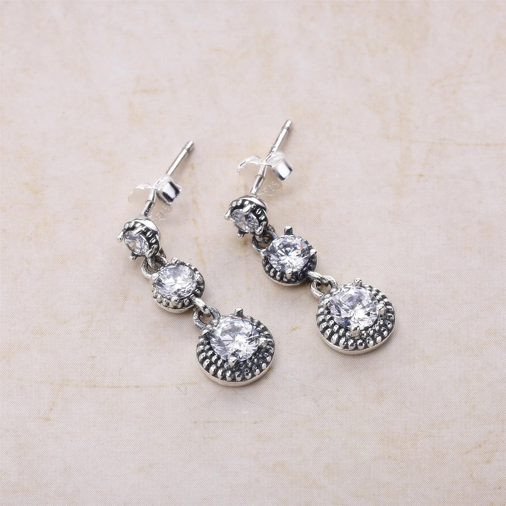 Pandora Silver earrings with clear cubic zirconia - 290742CZ