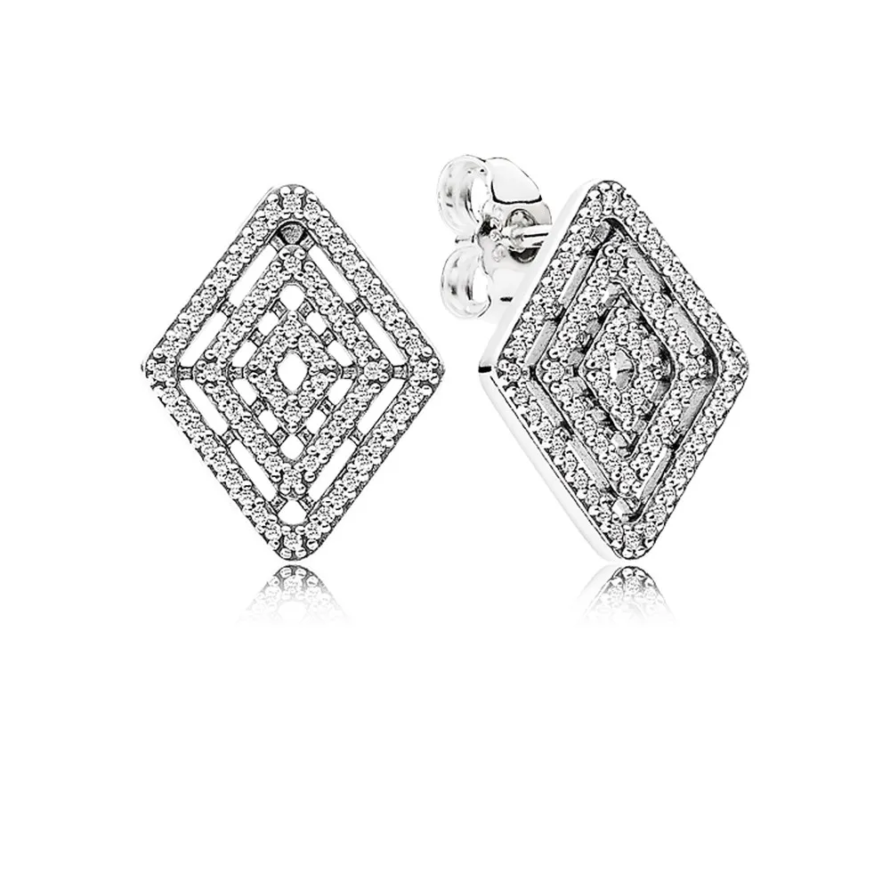 pandora silver earrings with clear cubic zirconia 296208cz