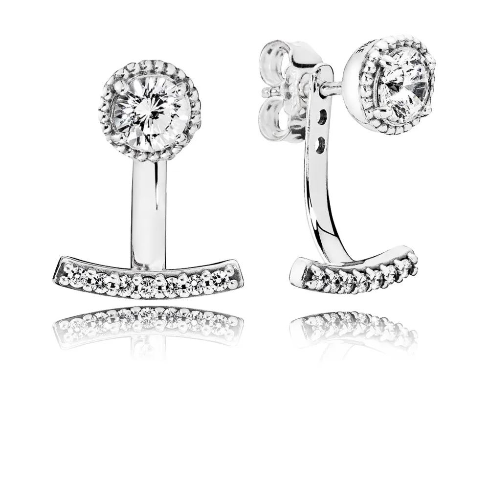 pandora silver stud earrings with clear cubic zirconia 290743cz