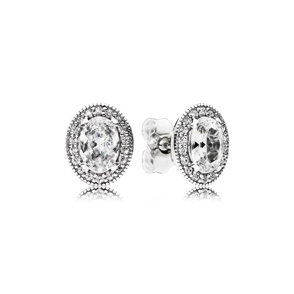 pandora silver stud earrings with clear cubic zirconia 296247cz