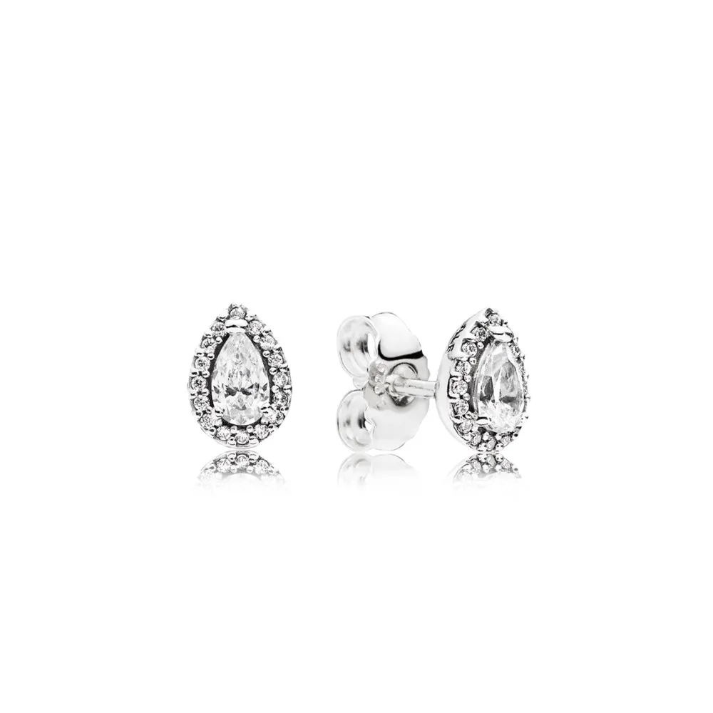 Pandora Silver stud earrings with clear cubic zirconia - 296252CZ