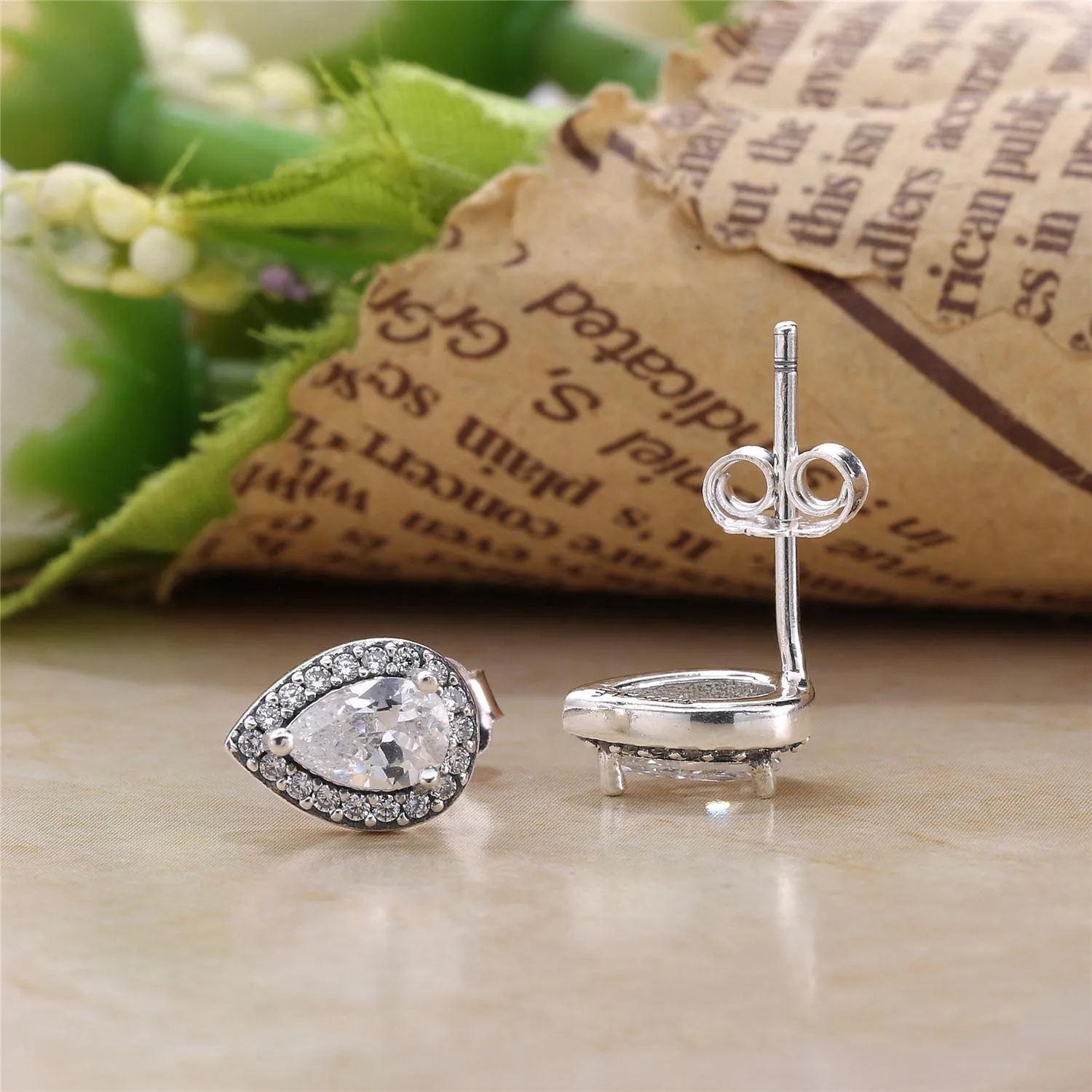 PANDORA Radiant Teardrops Clear CZ Stud Earrings - 296252CZ