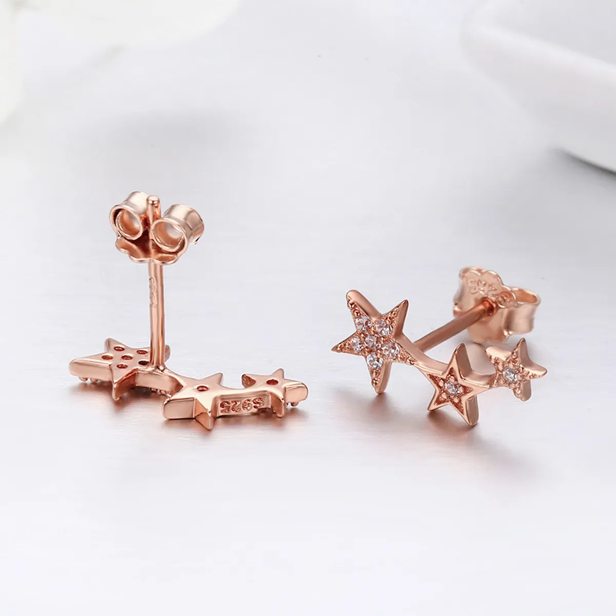 Pandora Style Rose Gold Secrets of Stars ørepynt - SCE291