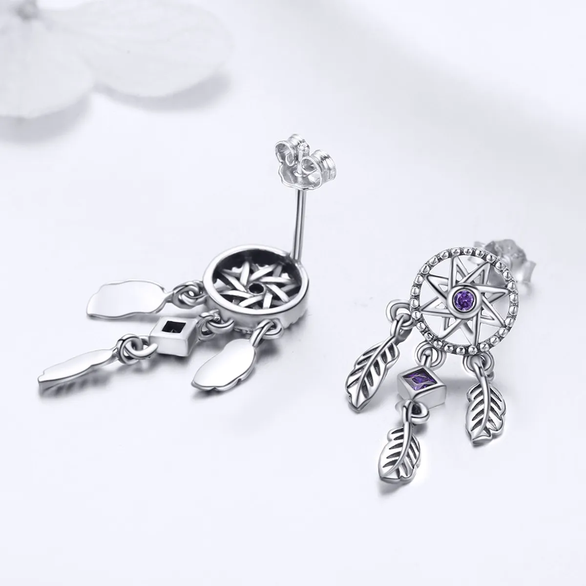 Pandora Style Silver Dreamcatcher Hengende øredobber - SCE502