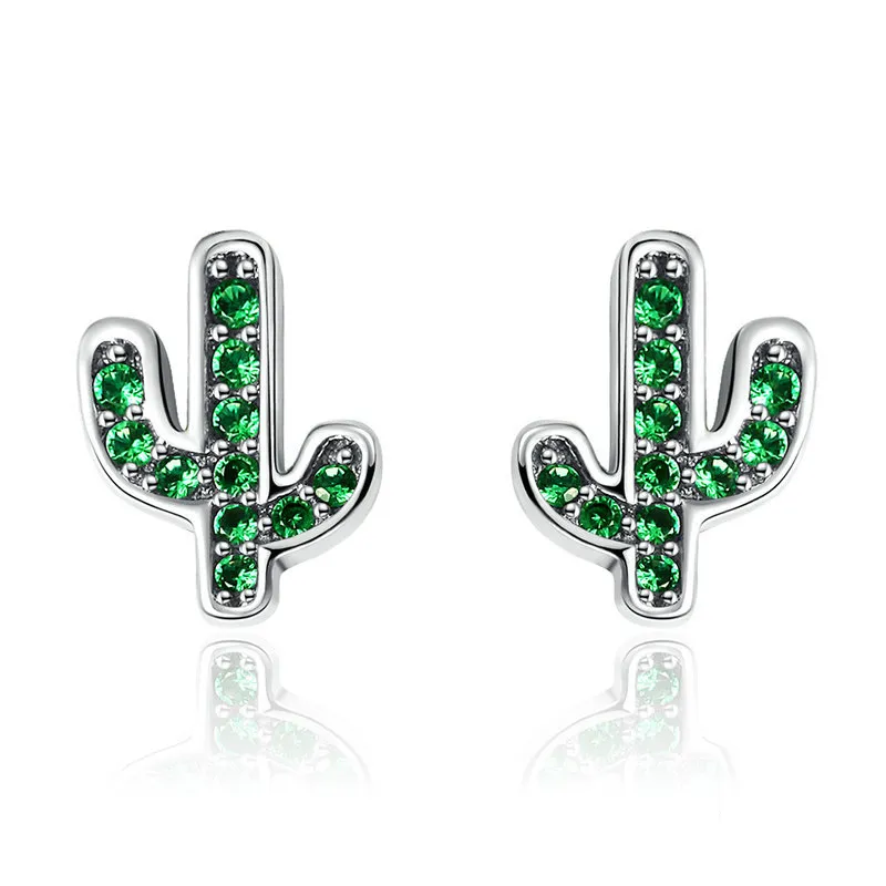 Pandora Style Silver Fresh Cactus Stud øredobber - SCE097