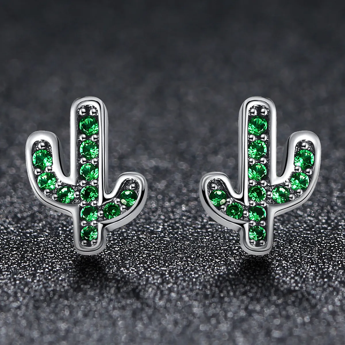 Pandora Style Silver Fresh Cactus Stud øredobber - SCE097