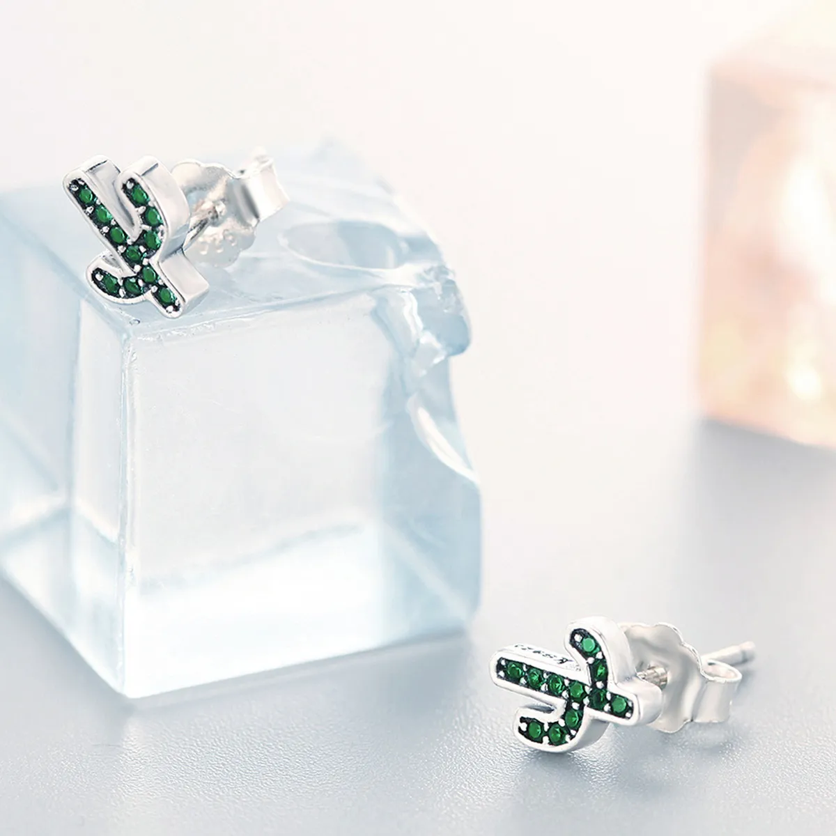 Pandora Style Silver Fresh Cactus Stud øredobber - SCE097