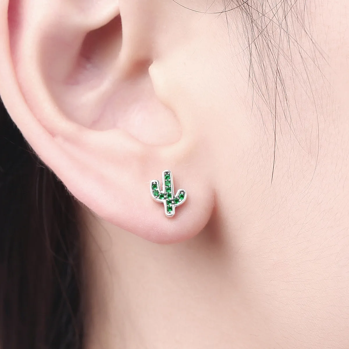 Pandora Style Silver Fresh Cactus Stud øredobber - SCE097