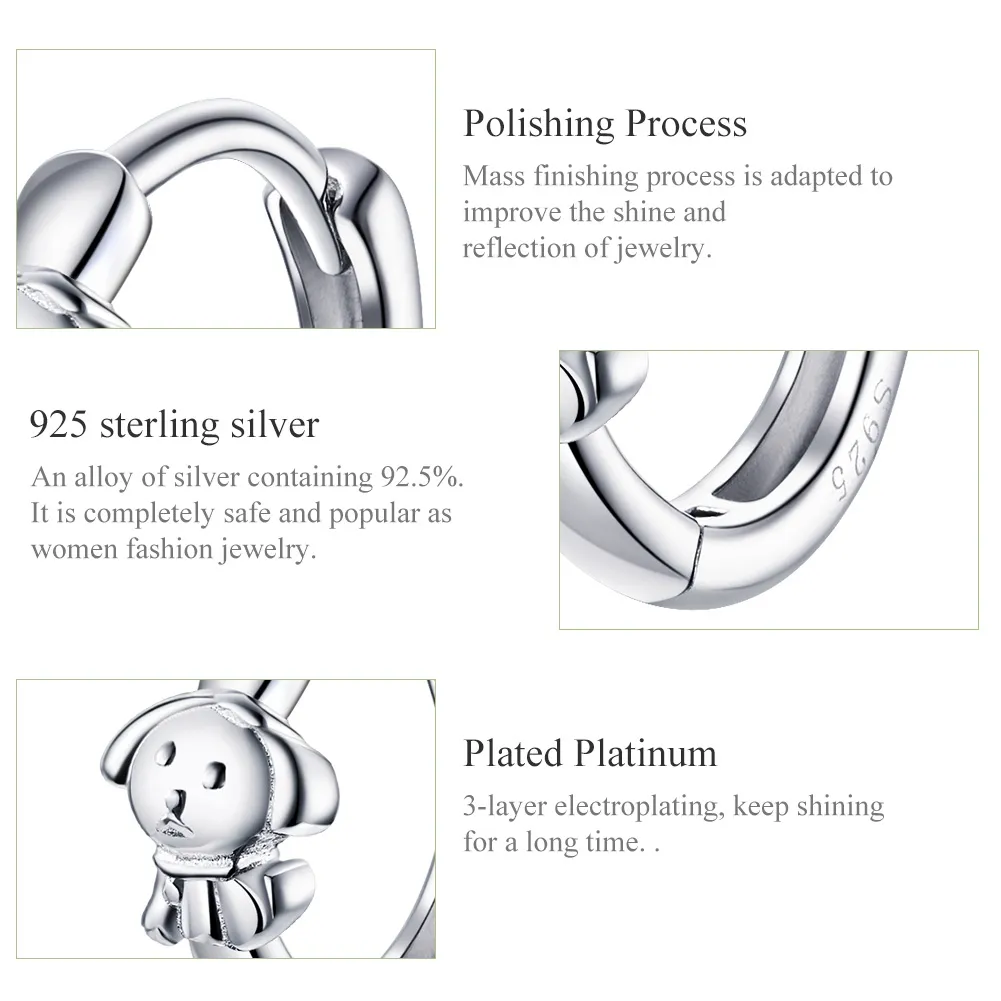 Pandora Style Silver Honest Puppy Hoop øredobber - SCE662