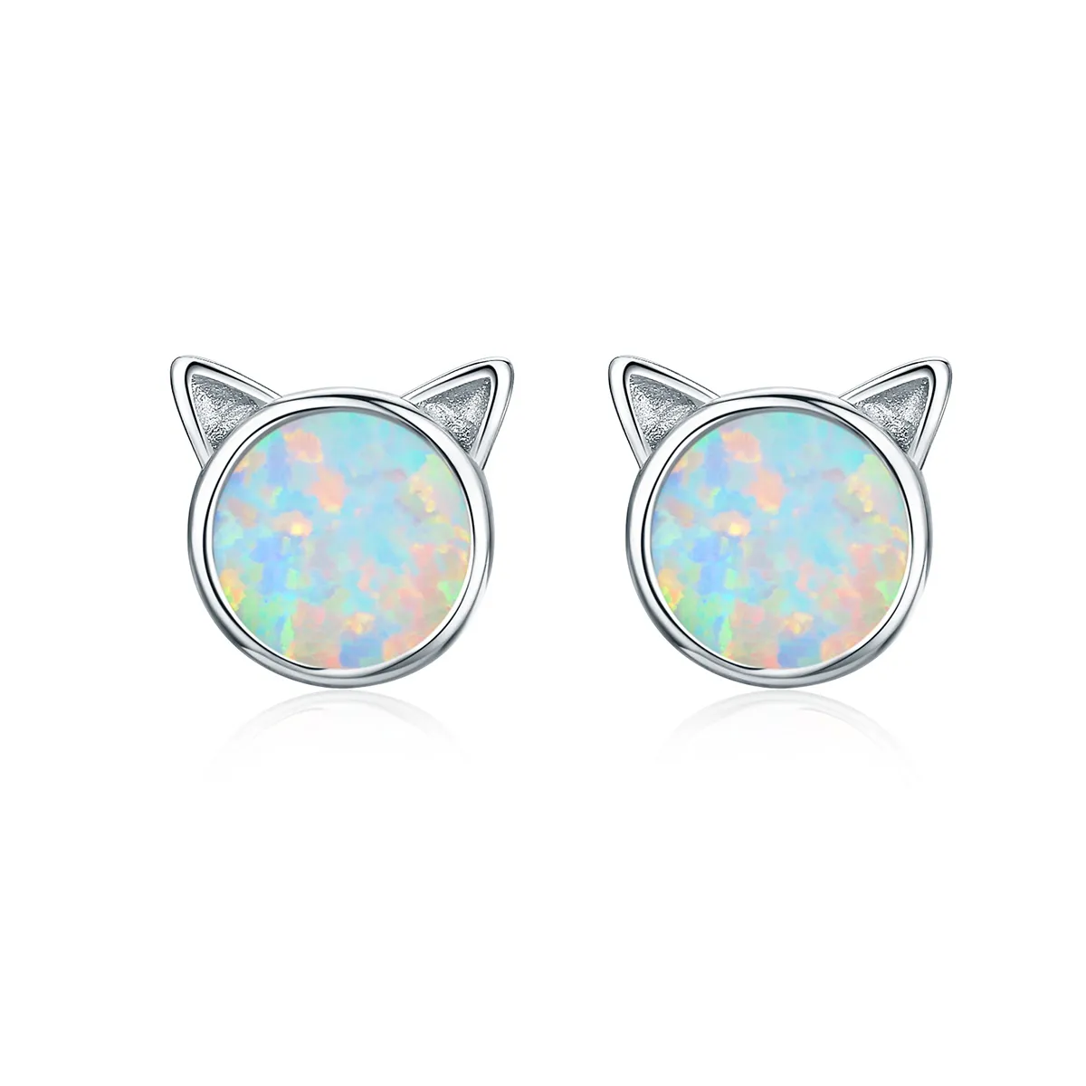 Pandora Style Silver Meow Star Stud øredobber - SCE538-Q