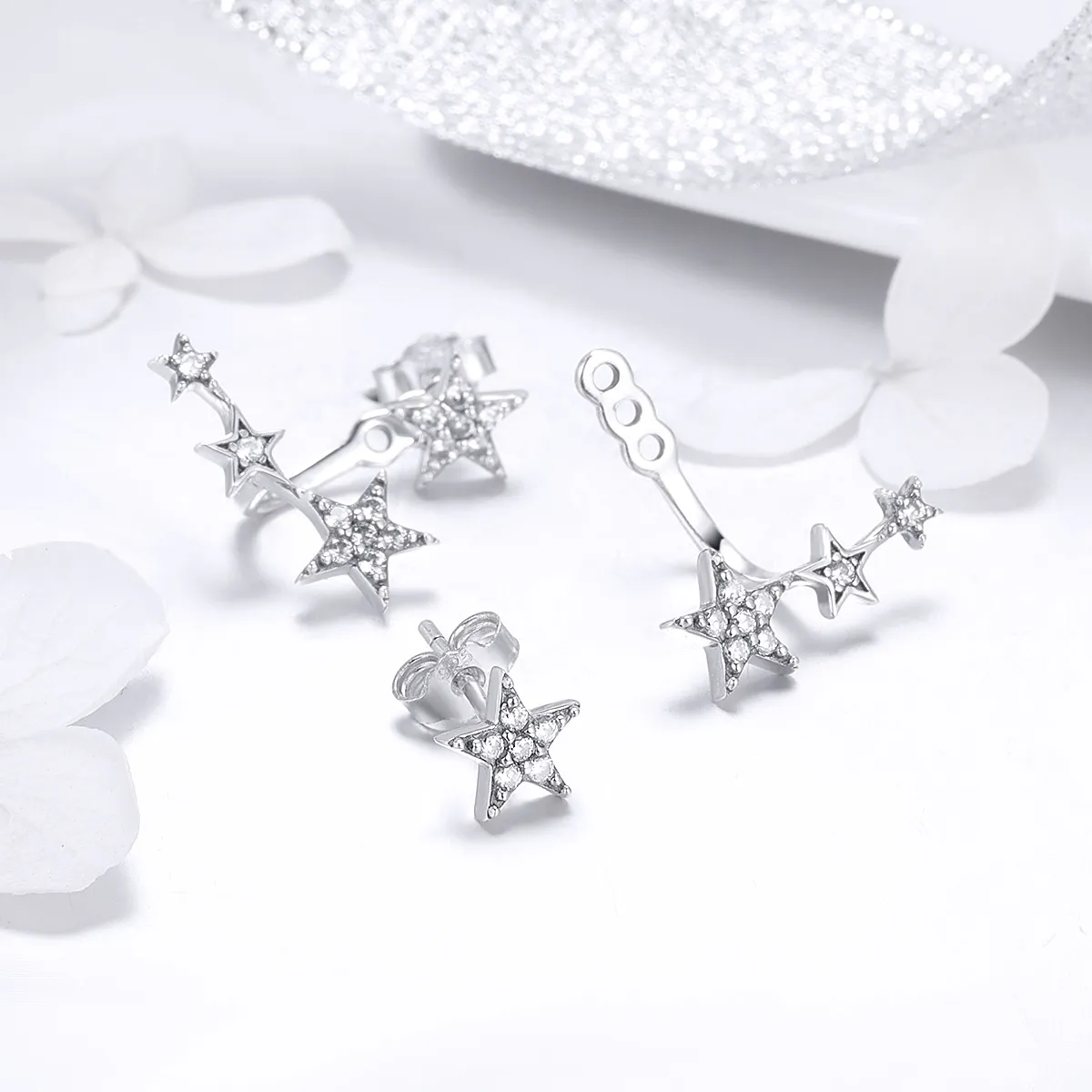 Pandora Style Silver Stars øredobber - SCE448