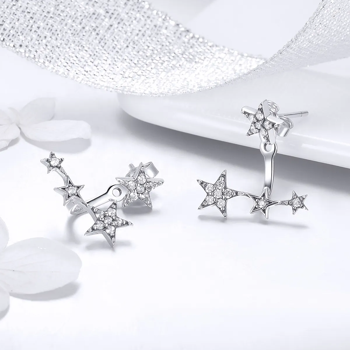 Pandora Style Silver Stars øredobber - SCE448