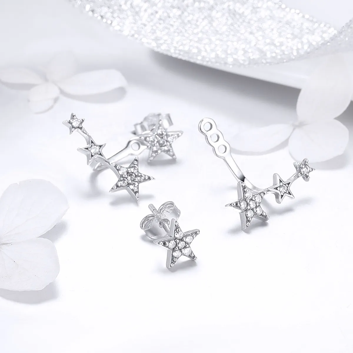 Pandora Style Silver Stars øredobber - SCE448