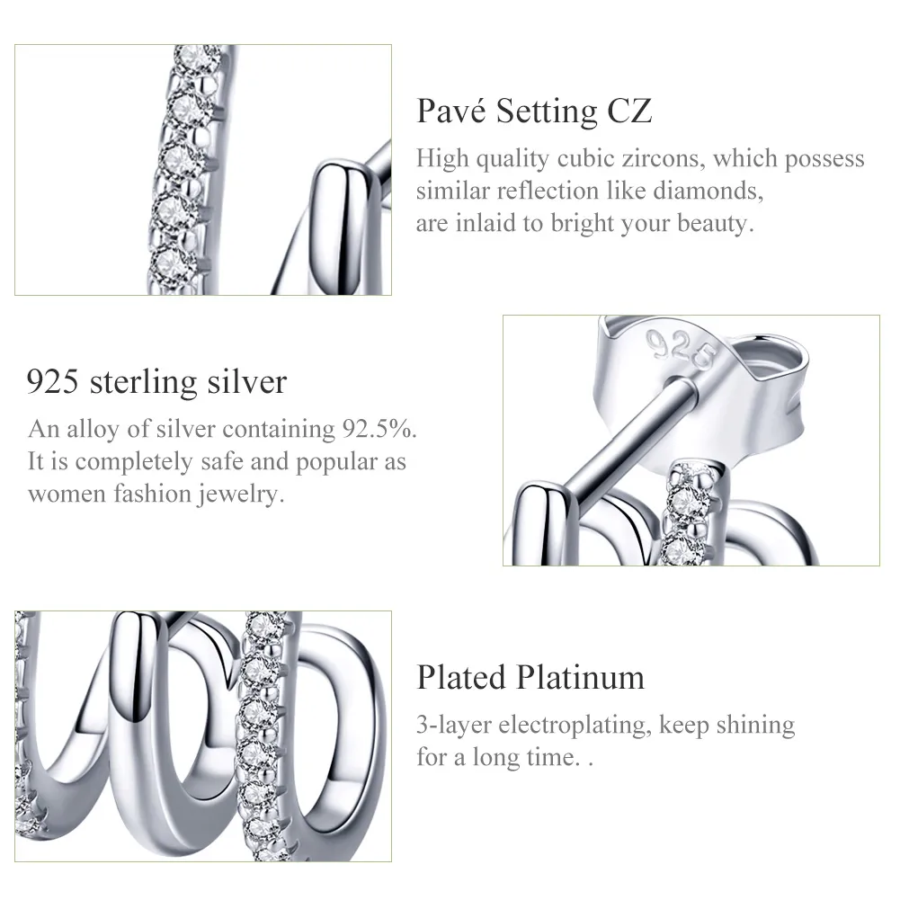 Pandora Style Silver Twist Stud øredobber - SCE585