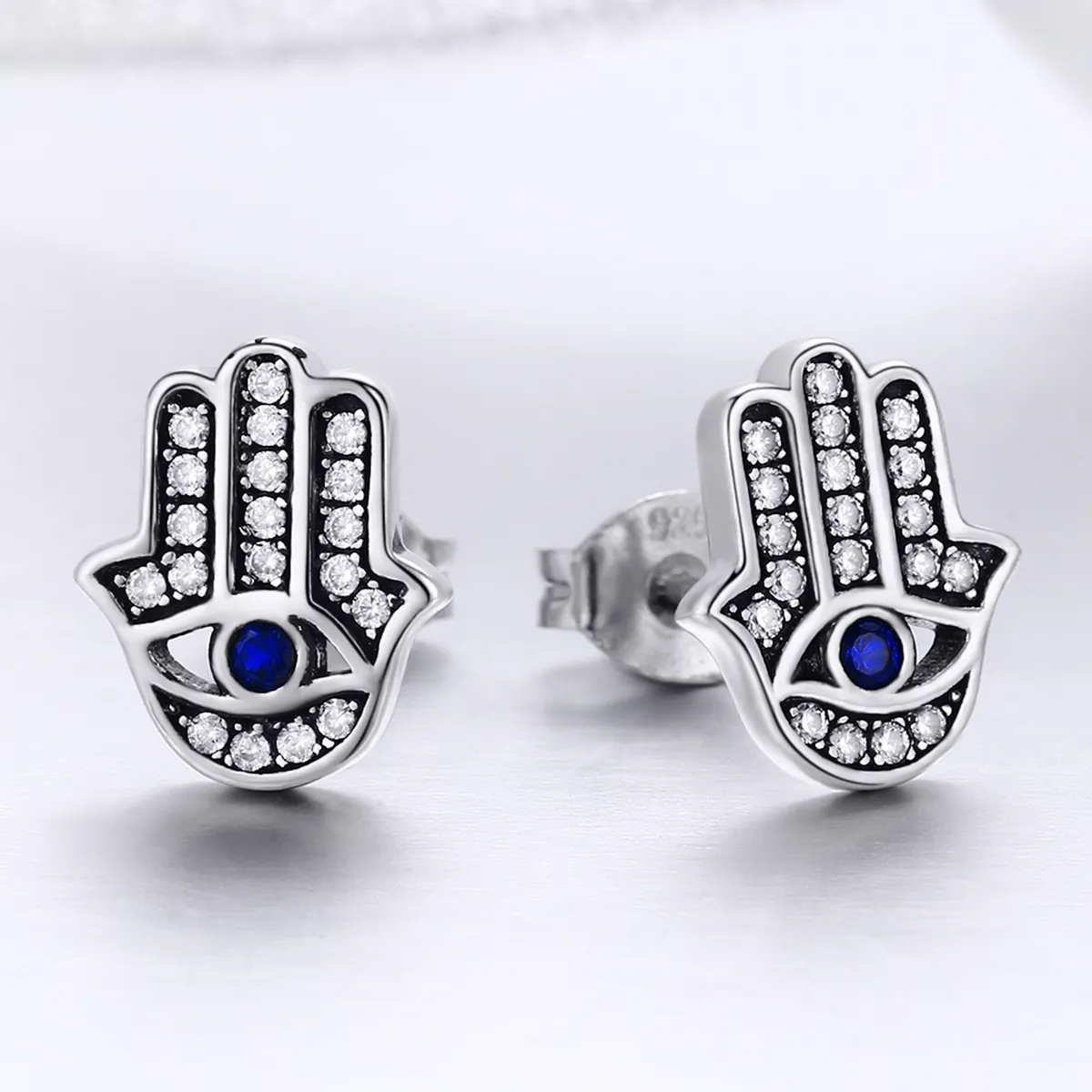 Pandora Style Sølv Hamsa øredobber - SCE389