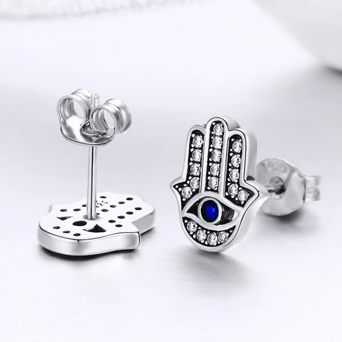 Pandora Style Sølv Hamsa øredobber - SCE389