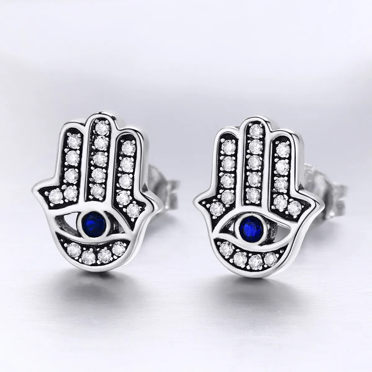 Pandora Style Sølv Hamsa øredobber - SCE389