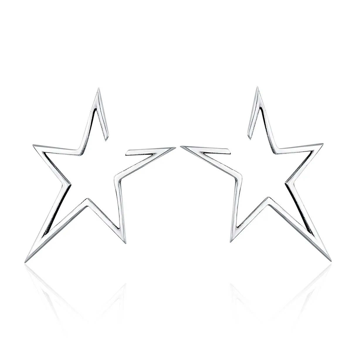 pandora style sølv moderne star stud øredobber sce107