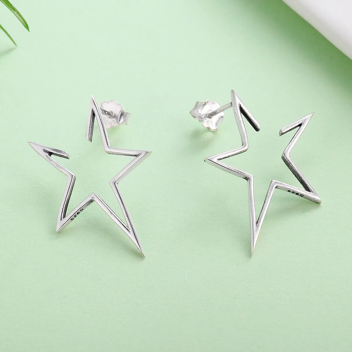 Pandora Style Sølv Moderne Star Stud øredobber - SCE107