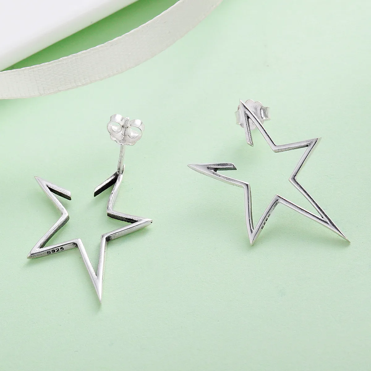 Pandora Style Sølv Moderne Star Stud øredobber - SCE107