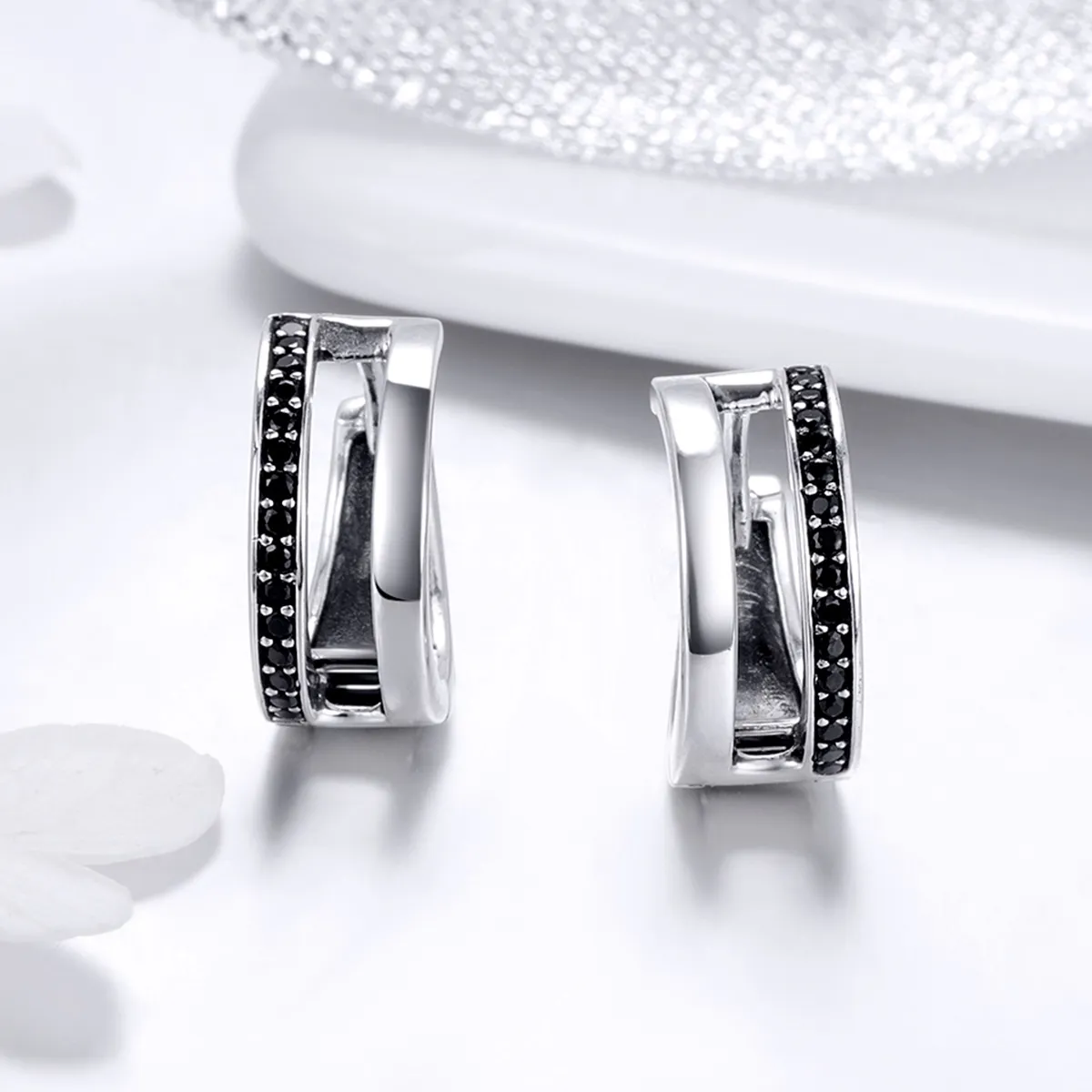 Pandora Style Silver Pure Love Hoop Earrings - SCE444