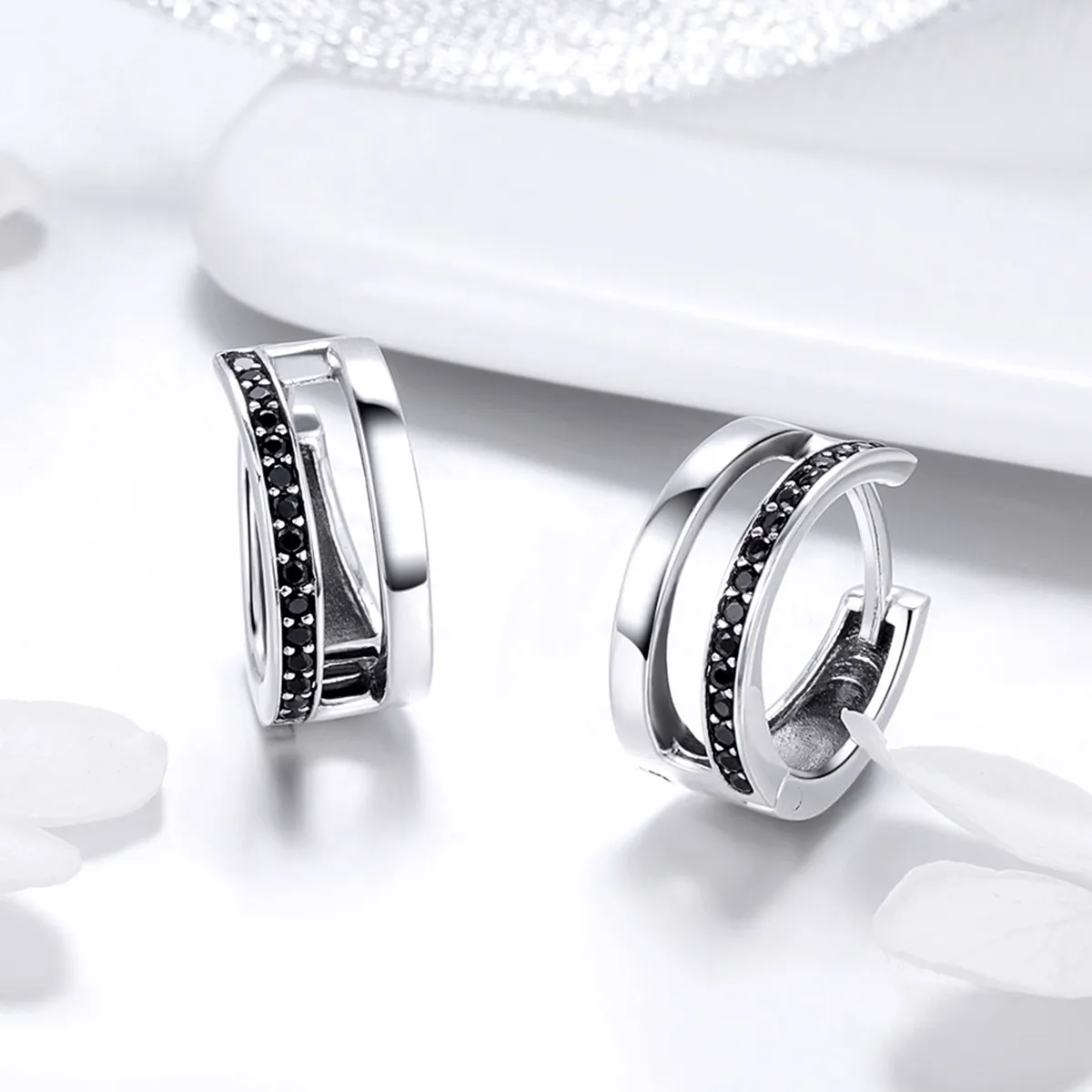 Pandora Style Silver Pure Love Hoop Earrings - SCE444