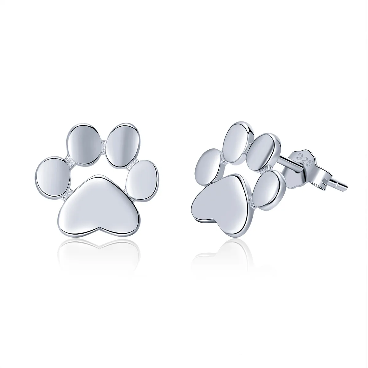 pandora style sølv søte paw stud øredobber sce407 2