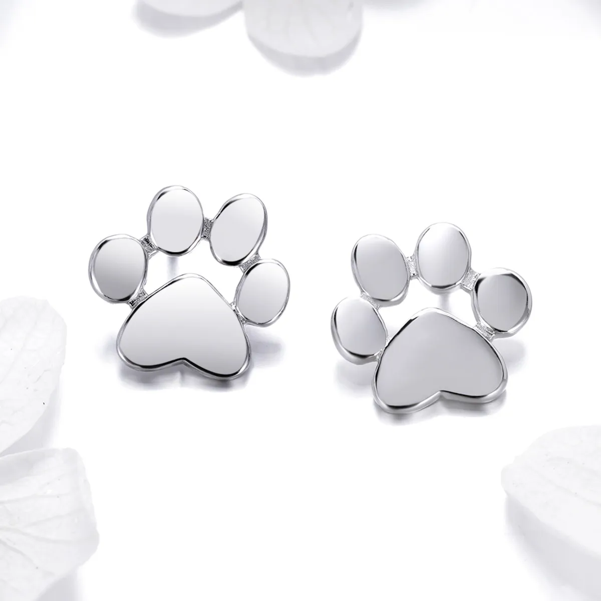 Pandora Style Sølv Søte Paw Stud øredobber - SCE407-2