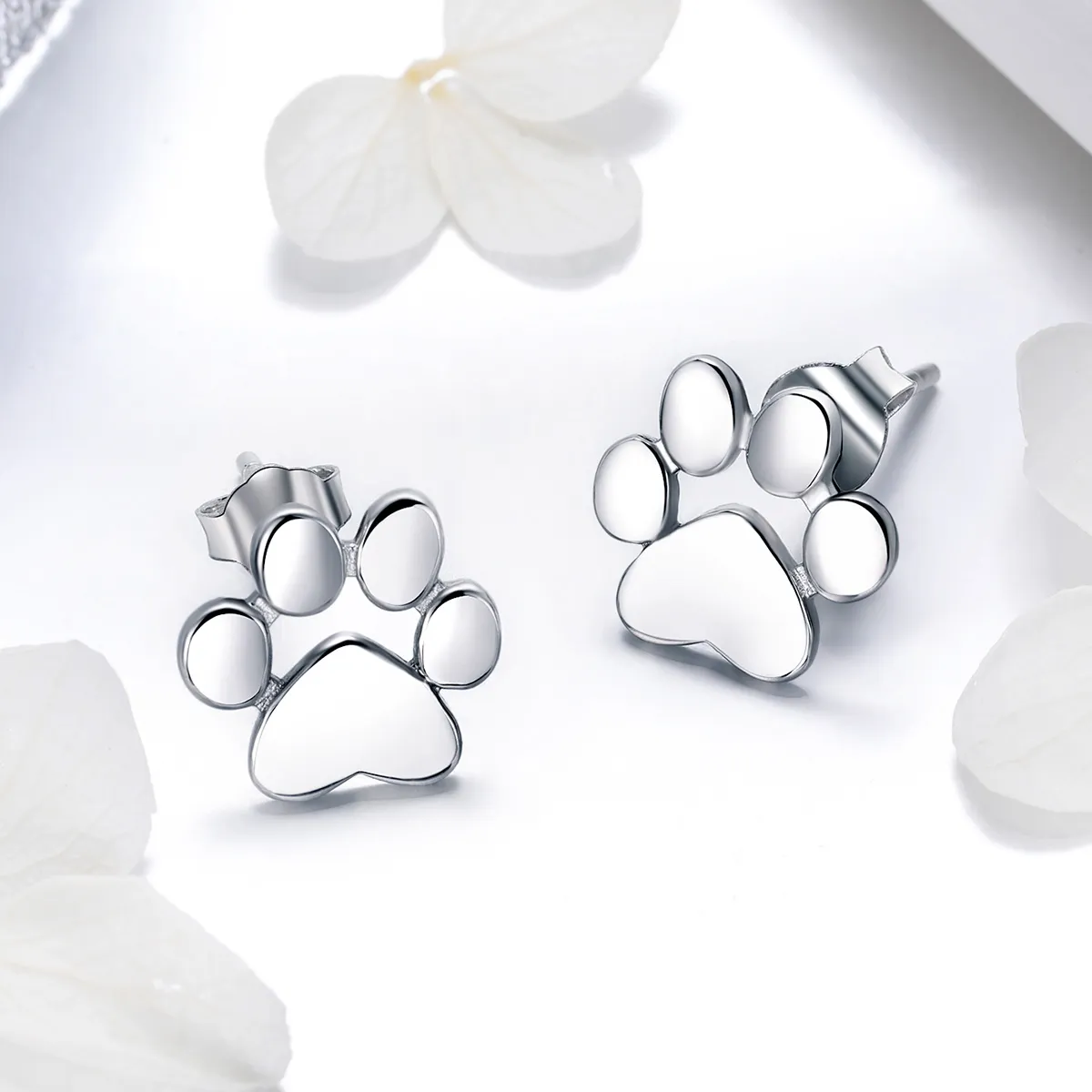 Pandora Style Sølv Søte Paw Stud øredobber - SCE407-2