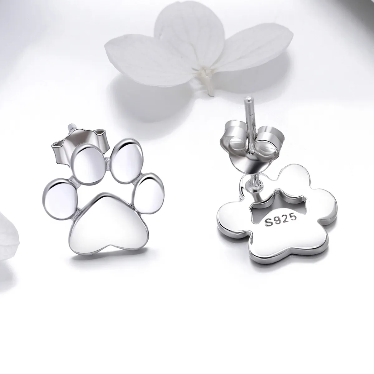 Pandora Style Sølv Søte Paw Stud øredobber - SCE407-2