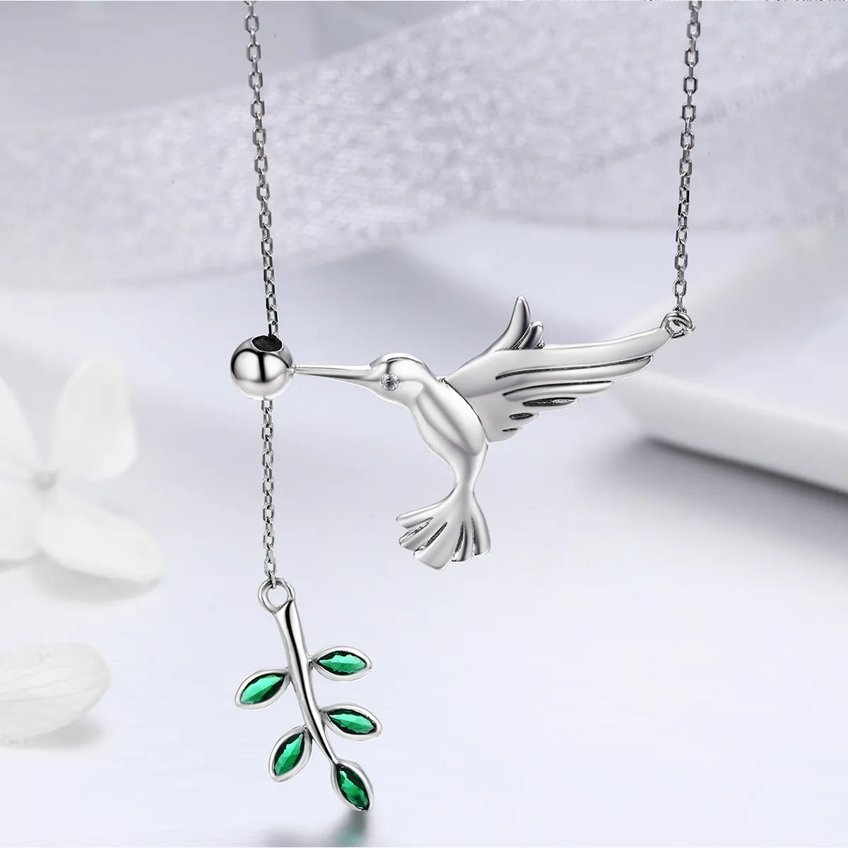 Pandora Style Silver Greetings From Hummingbirds Halskjede - SCN217