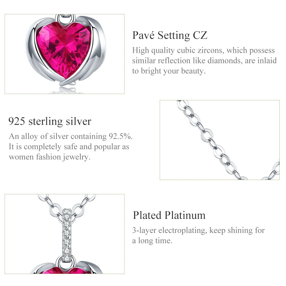 Pandora Style Silver Guardian Hearts Halskjede - SCN341