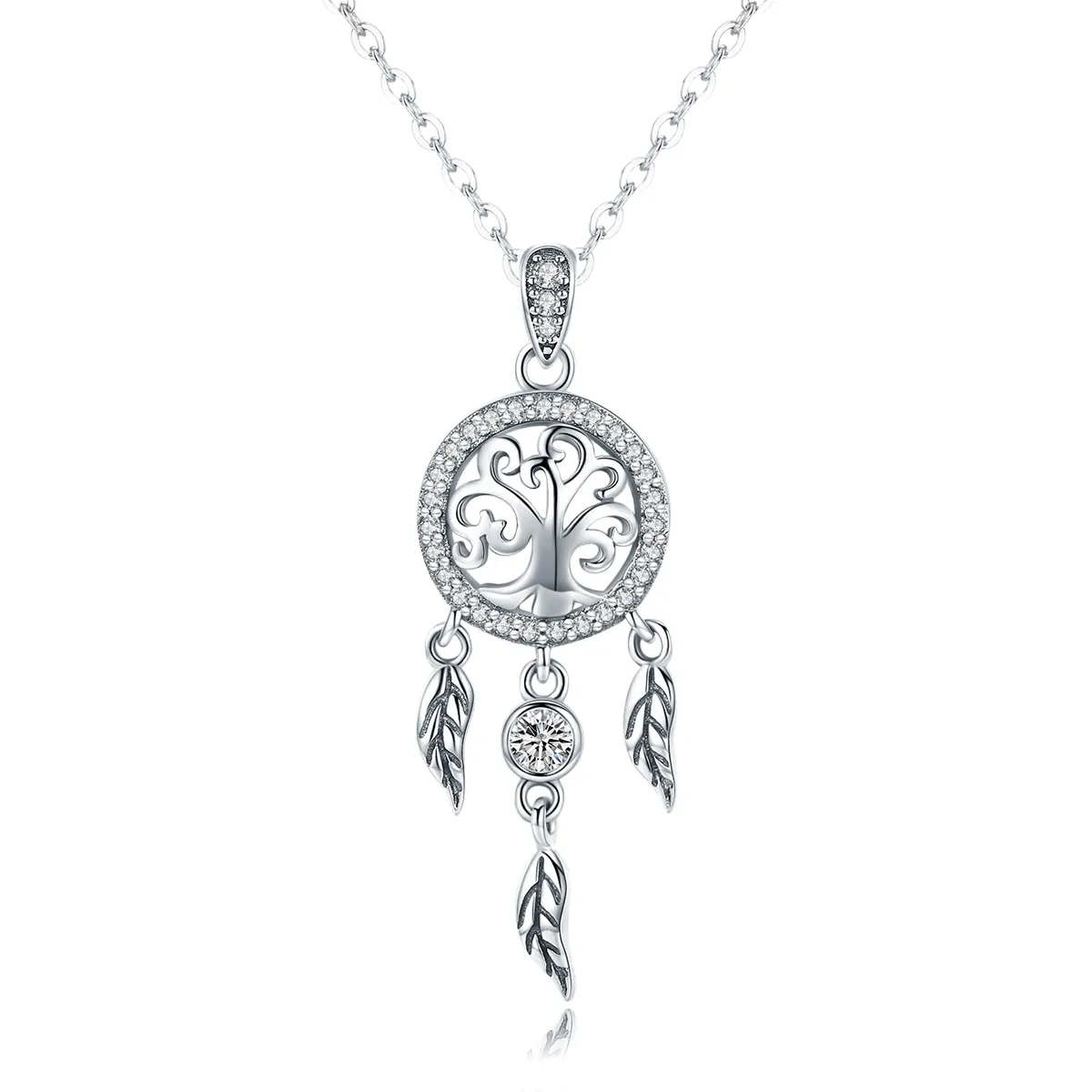 Pandora Style Silver Life Tree Dreamcatcher Halskjede - SCN298