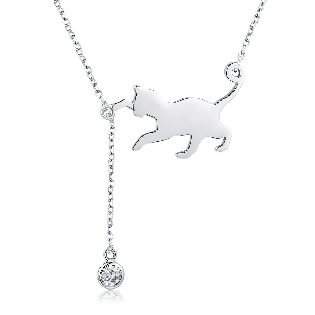 Pandora Style Silver Naughty Kitten Halskjede - SCN232