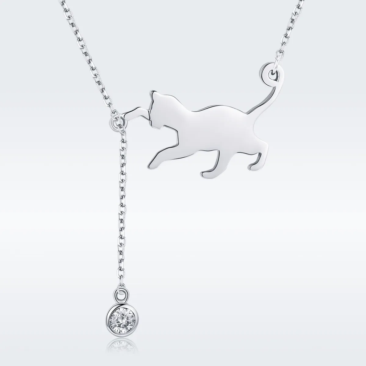 Pandora Style Silver Naughty Kitten Halskjede - SCN232