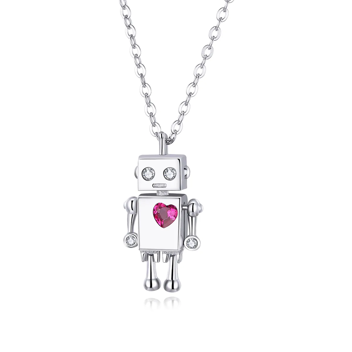 Pandora Style Silver Robot of Love Halskjede - SCN388