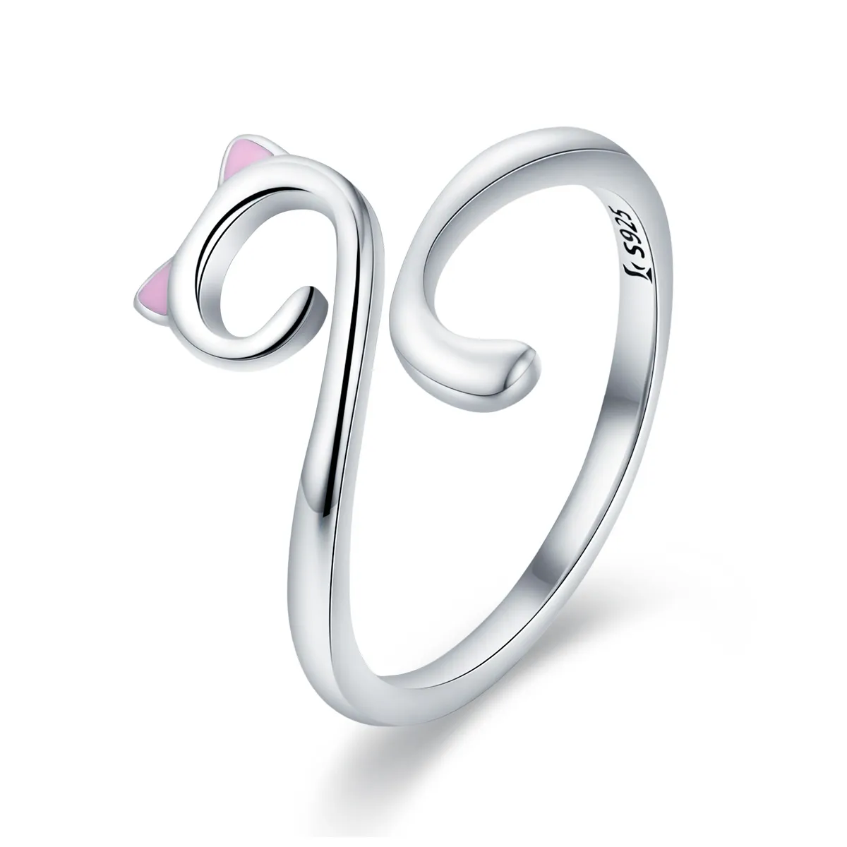 Pandora Style Silver Cats In Love Ring - SCR341