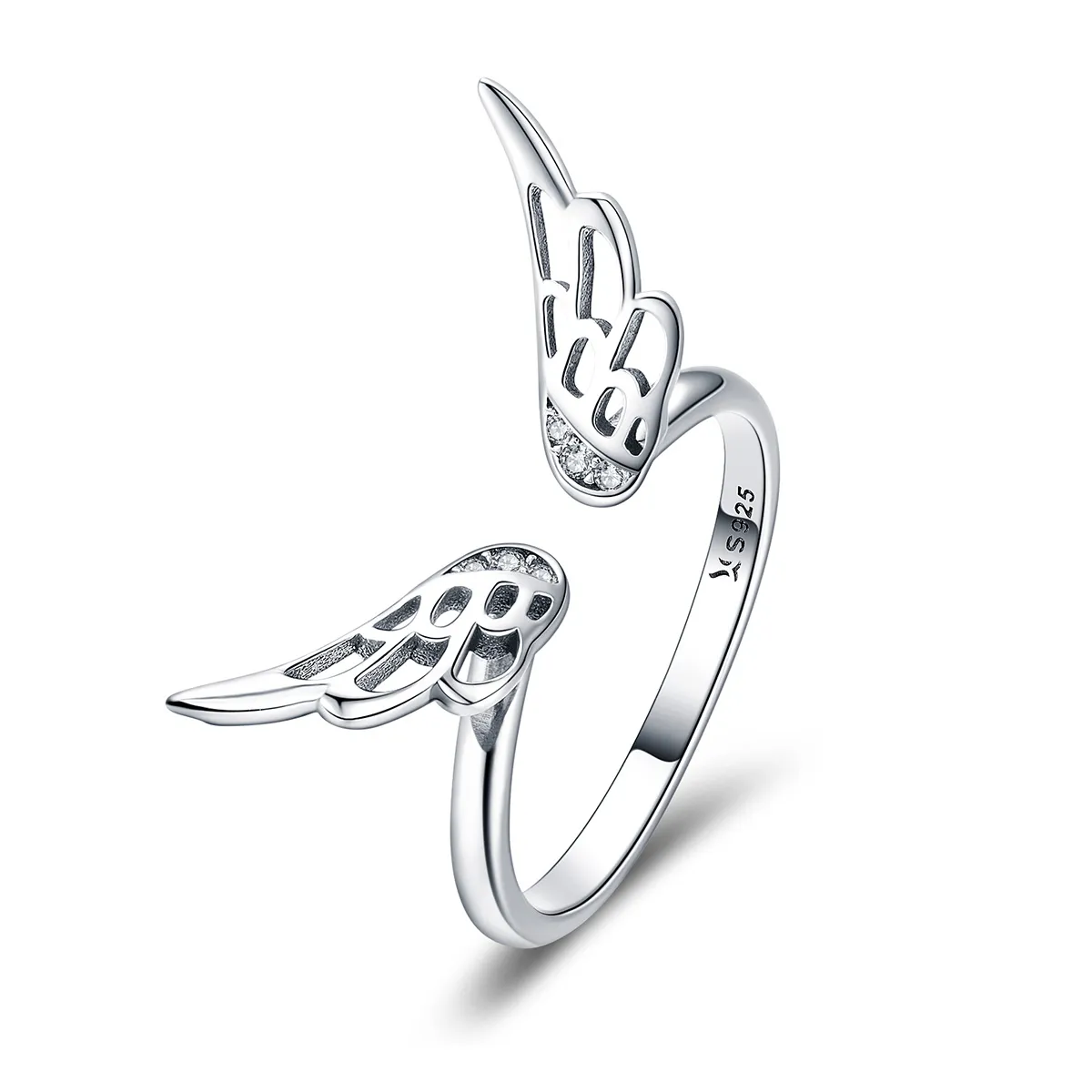 pandora style silver elf wings ring scr457