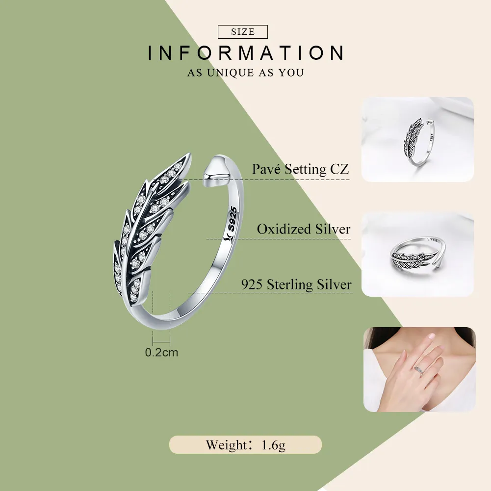 Pandora Style Silver Gorgeous Leaves Ring - SCR313