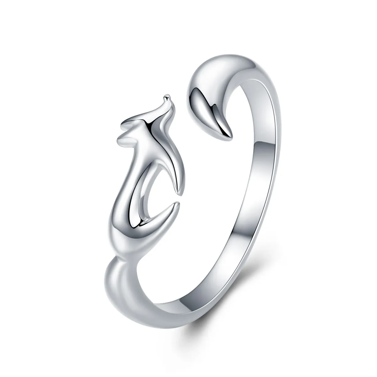 pandora style silver little fox ring scr478