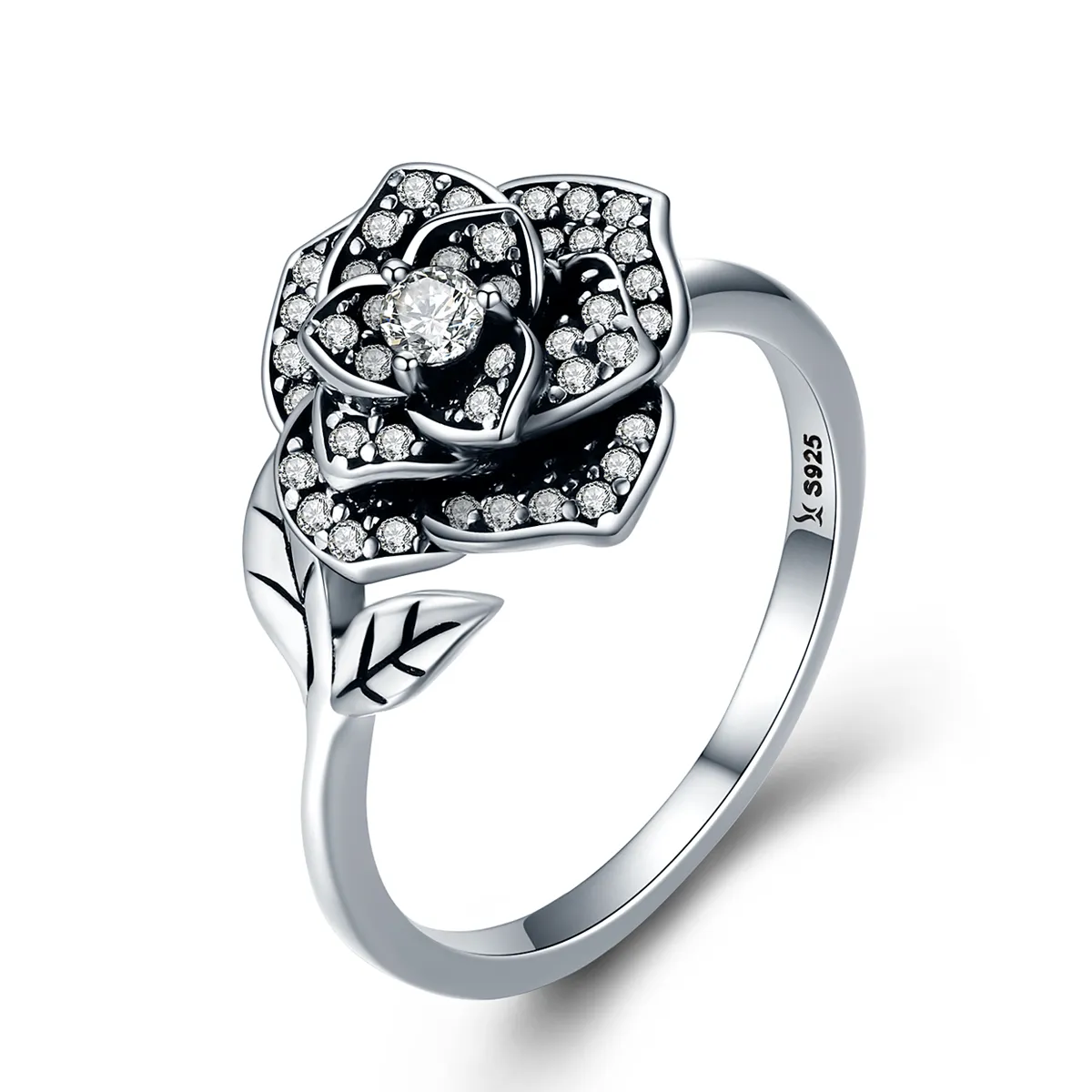 Pandora Style Silver Rose Love Ring - SCR382