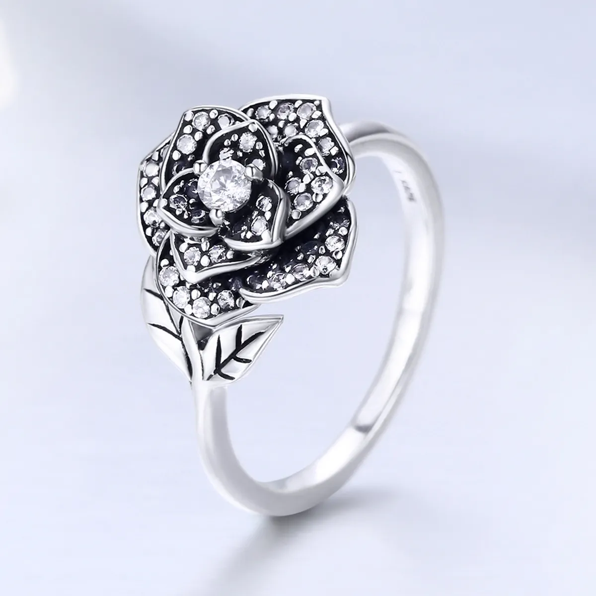 Pandora Style Silver Rose Love Ring - SCR382