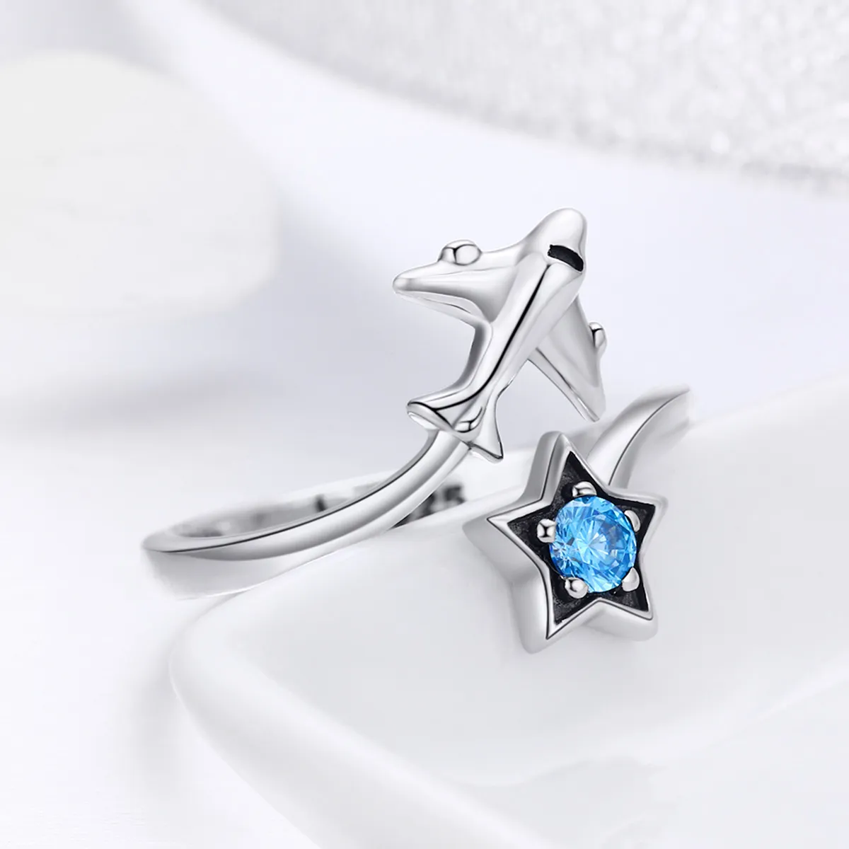 Pandora Style Silver Star Tours Ring - SCR322