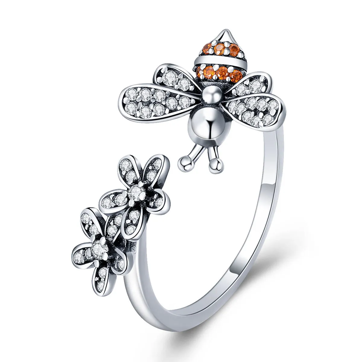 Pandora Style Silver Story of The Bee Ring - SCR422