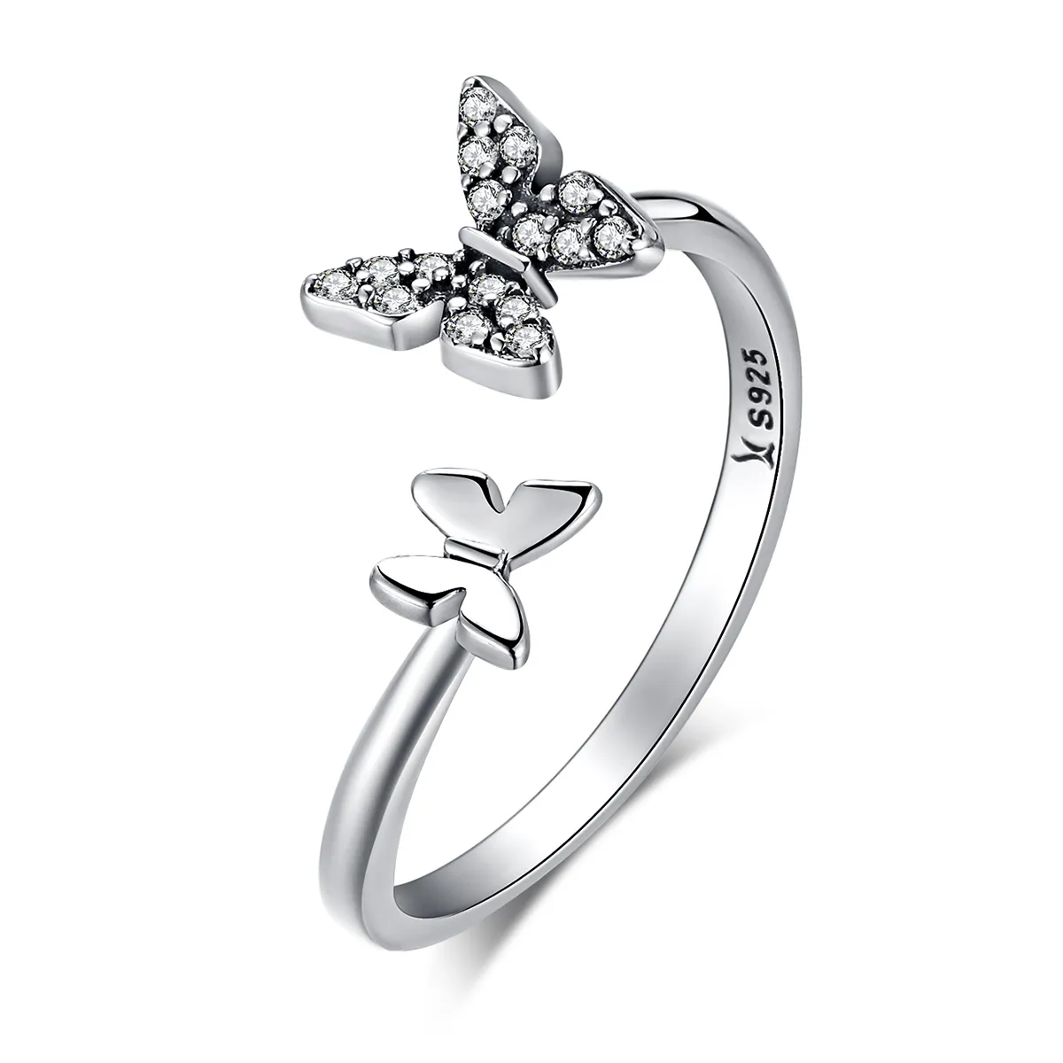 pandora style sølv butterfly dance ring scr087